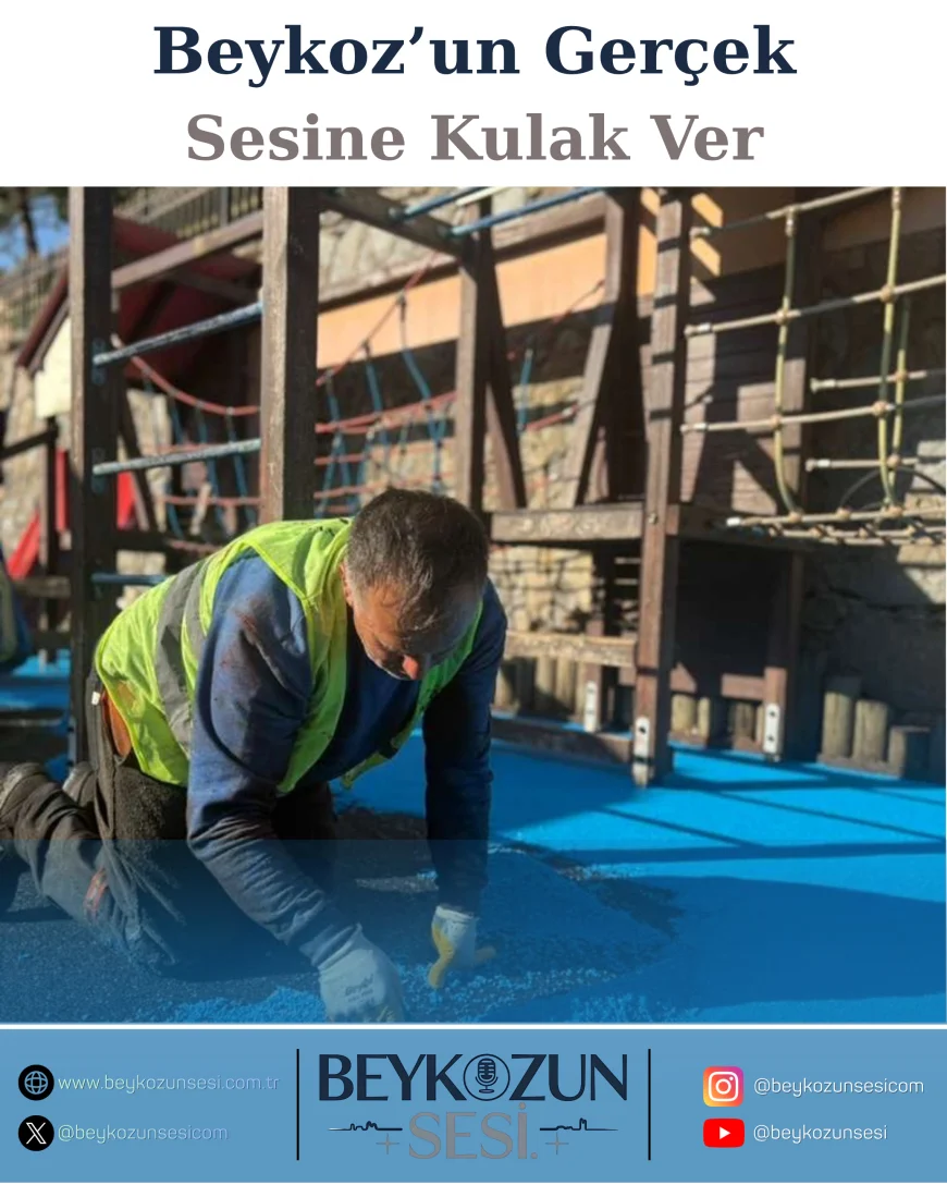 Orhan Veli Kanık Parkı’nda Çocuklar İçin Güvenli Oyun Alanı Yenileniyor: Beykoz Belediyesi Zemin ve Hijyen Çalışmalarını Sürdürüyor