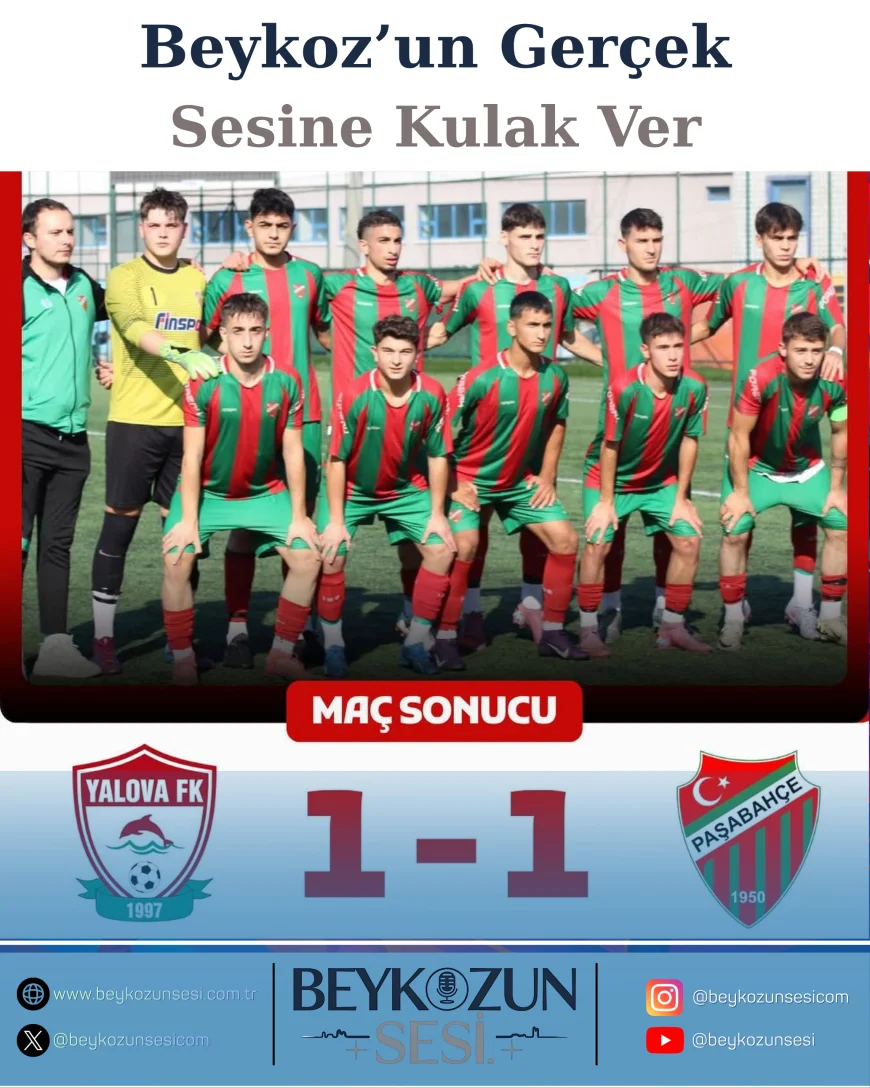 U19 Gelişim Ligi’nde Beykozspor, Deplasmanda Yalova FK ile 1-1 Berabere Kalarak Puanları Paylaştı