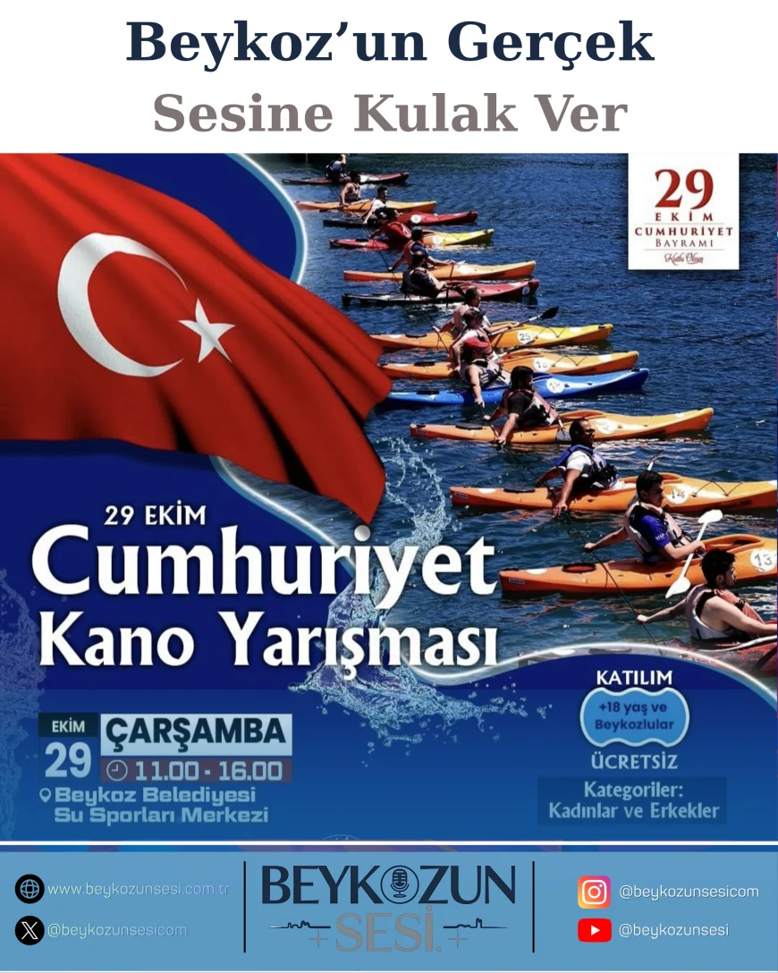 Beykoz’da Cumhuriyet Bayramı Coşkusu Küreklerle Kutlanacak: 29 Ekim’de Su Sporları Merkezi’nde Yarış Heyecanı