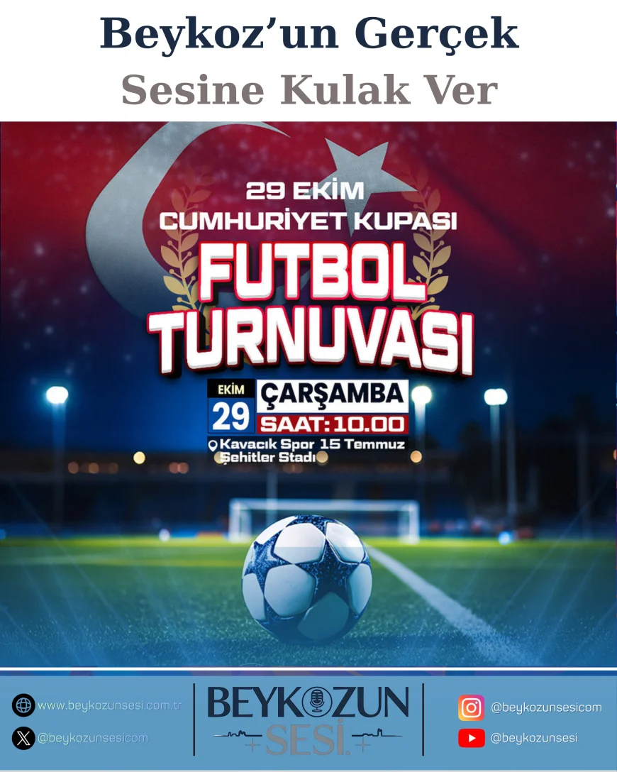 Beykoz’da Cumhuriyet Coşkusu Sahaya Taşınıyor: 29 Ekim Cumhuriyet Kupası Futbol Turnuvası Başlıyor