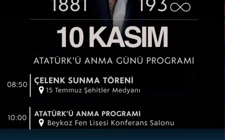 Beykoz’da 10 Kasım Atatürk’ü Anma Programı: Çelenk Sunma ve Anma Etkinlikleriyle Gazi Mustafa Kemal Saygıyla Anılacak
