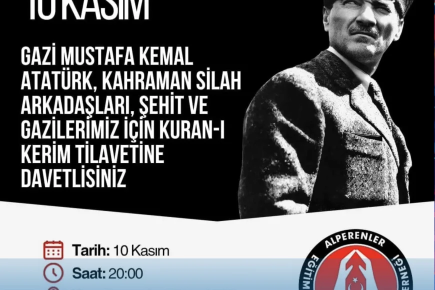 Beykoz’da 10 Kasım’da Atatürk, Şehit ve Gaziler İçin Kuran-ı Kerim Tilaveti Düzenlenecek