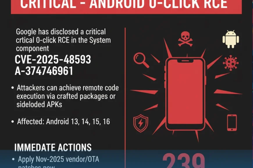 Android 0-click RCE vulnerability CVE-2025-48593: Google issues critical security alert