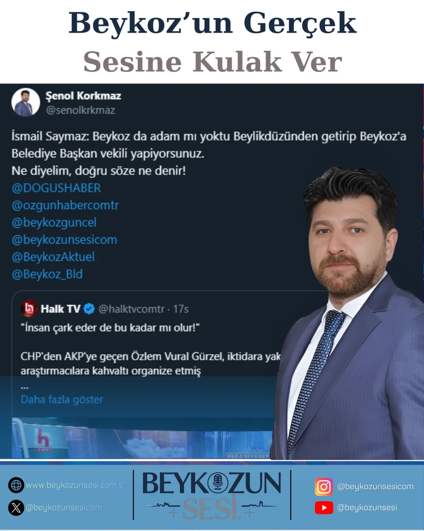 DEVA Partisi Beykoz İlçe Başkanı Şenol Korkmaz’tan Dikkat Çeken Paylaşım: “Ne Diyelim, Doğru Söze Ne Denir”