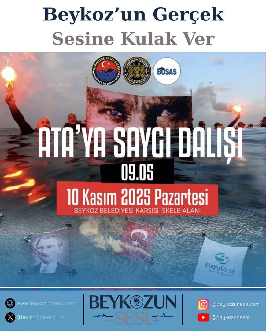 Beykoz’da “Derinlerde Bir Saygı Duruşu” Etkinliğiyle Atatürk’e Denizden Anlamlı Anma Gerçekleştirilecek