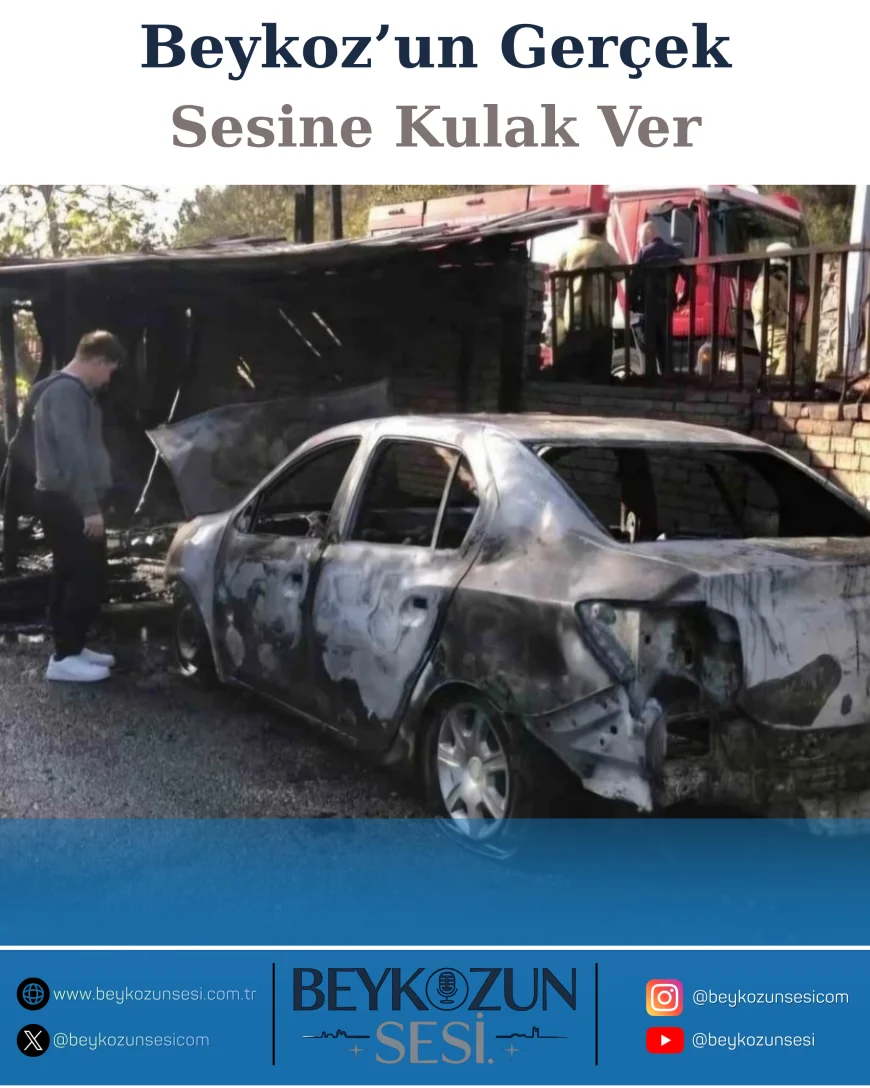 Beykoz Gümüşsuyu Mahallesi’nde Garajda Çıkan Yangın Park Halindeki Otomobile Sıçrayarak Büyük Maddi Hasara Yol Açtı