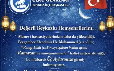 Ülkü Ocakları Beykoz İlçe Başkanı Hakan Özdemir: “Üç Aylar birlik, huzur ve kardeşliğe vesile olsun”