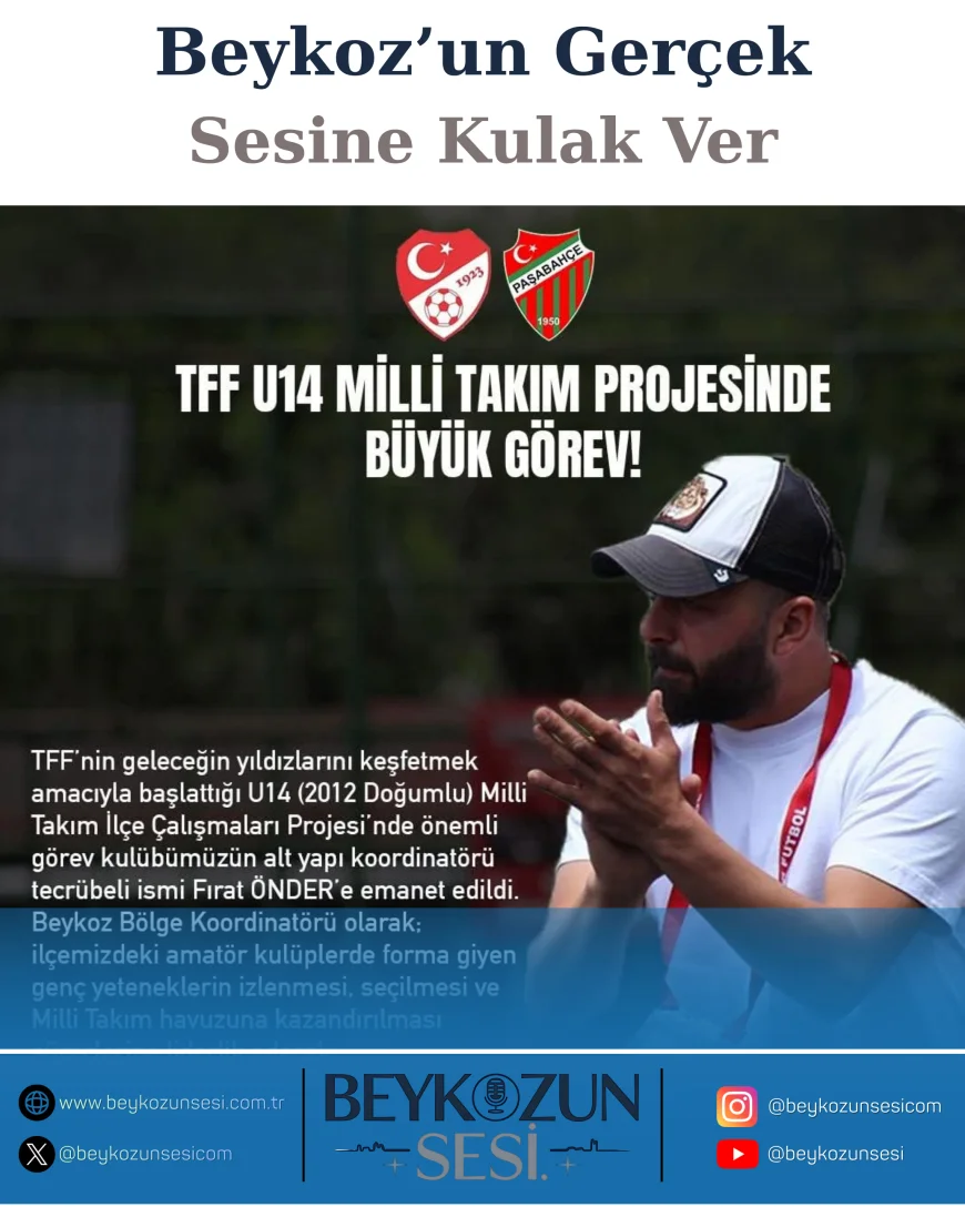 Paşabahçe Spor Kulübü Altyapı Koordinatörü Fırat Önder U14 Beykoz İlçe Karması Koordinatörü Oldu