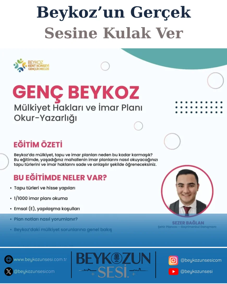 Beykoz Gençlik Meclisi’nden Mülkiyet Hakları ve İmar Planı Okur Yazarlığı Eğitimi
