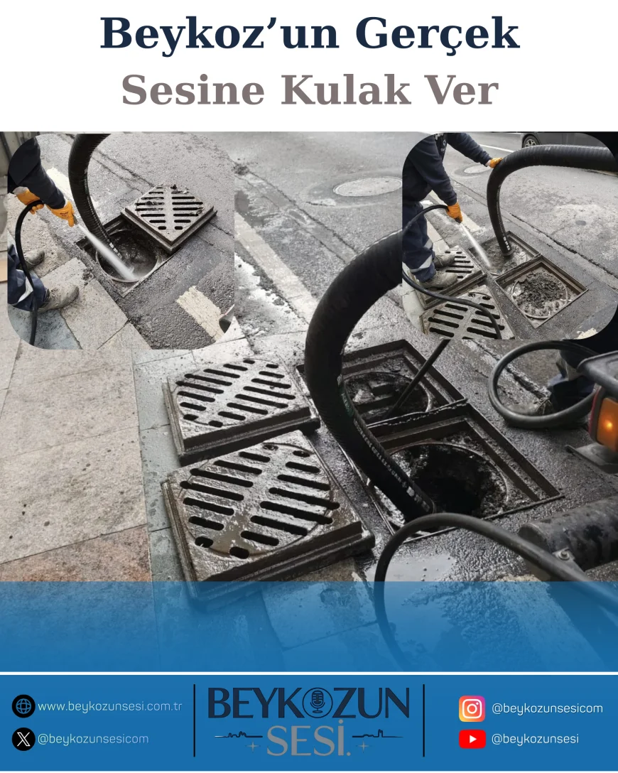 Beykoz’da Kış Öncesi Altyapı Seferberliği Genişletildi: Merkez ve Ortaçeşme’de Yağmur Suyu Izgaraları Temizlenerek Su Baskını Riskine Karşı Önlem Alındı