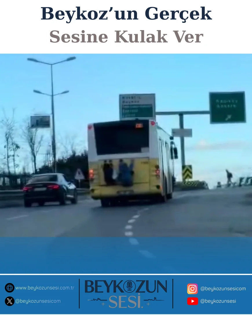 Beykoz’da Yürekleri Ağıza Getiren Olay Göksu Kavacık Hattında İki Çocuk Otobüsün Arka Kapağına Tutundu