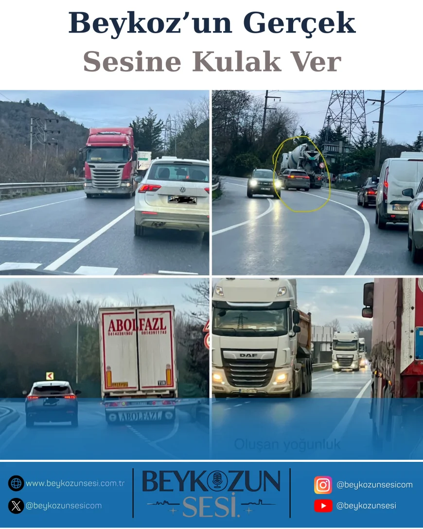 Riva–Kavacık Yolunda Artan Trafik ve Ağır Vasıta Yoğunluğu Can Güvenliğini Tehdit Ediyor