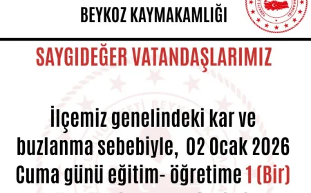 Beykoz’da Kar ve Buzlanma Nedeniyle Eğitime Ara: Kaymakamlık 2 Ocak İçin Kararı Duyurdu