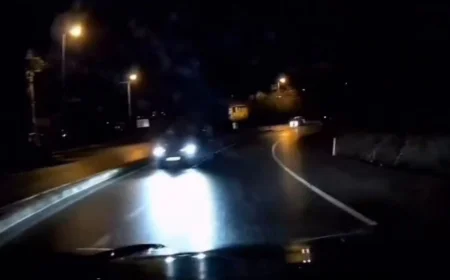 Riva Yolu Elmalı Sapağında Ters Şerit İhlali Paniğe Neden Oldu Olası Faciadan Son Anda Dönüldü