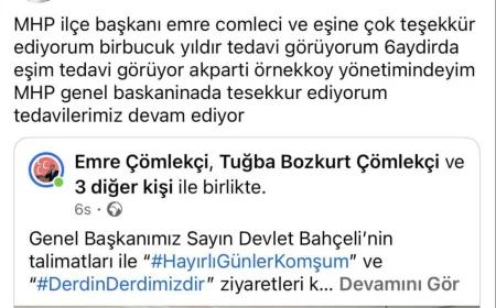 MHP Beykoz İlçe Başkanı Emre Çömlekçi: “Derdin Derdimizdir” Ziyaretine Tedavi Sürecindeki Aileden Anlamlı Teşekkür