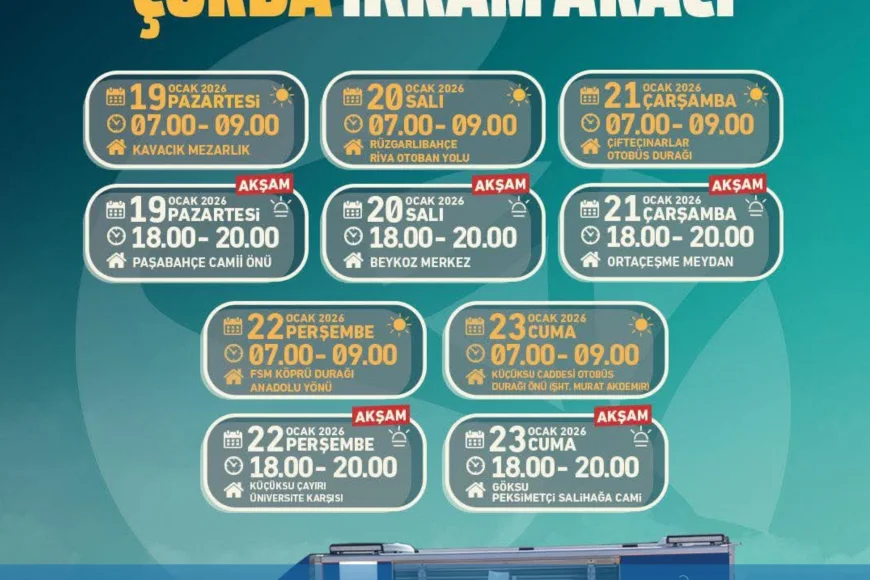 Beykoz Belediyesi’nden Soğuk Kış Günlerinde İç Isıtan Hizmet: Mobil Çorba İkramı İlçe Genelinde Devam Ediyor
