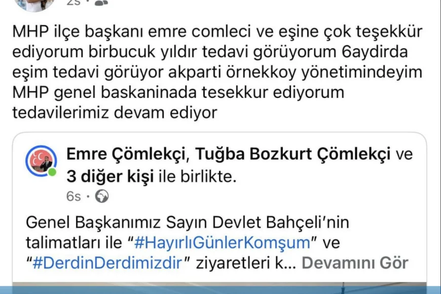 MHP Beykoz İlçe Başkanı Emre Çömlekçi: “Derdin Derdimizdir” Ziyaretine Tedavi Sürecindeki Aileden Anlamlı Teşekkür