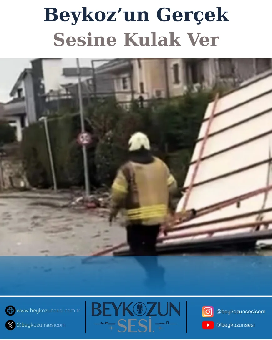 Beykoz’da fırtına ve sağanak etkili oldu: Çatılar uçtu, ağaçlar devrildi, yollar suyla doldu