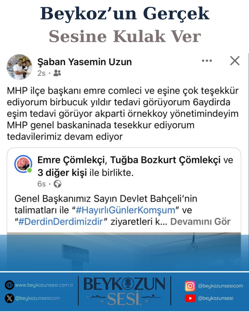 MHP Beykoz İlçe Başkanı Emre Çömlekçi: “Derdin Derdimizdir” Ziyaretine Tedavi Sürecindeki Aileden Anlamlı Teşekkür
