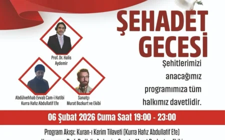 Beykoz’da “Şehadet Gecesi” Düzenleniyor: Aziz Şehitler Dualar ve Kur’an Tilavetiyle Anılacak