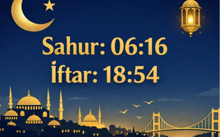 İstanbul 23 Şubat 2026 Sahur 06:16, İftar 18:54