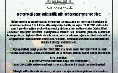 Meteoroloji Genel Müdürlüğü İstanbul İçin Karla Karışık Yağmur ve Kuvvetli Rüzgar Uyarısı Yaptı