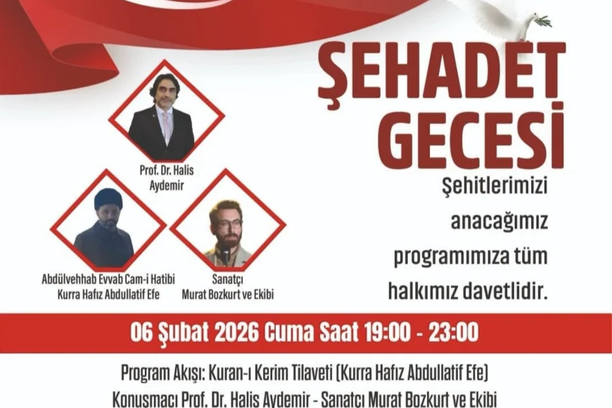 Beykoz’da “Şehadet Gecesi” Düzenleniyor: Aziz Şehitler Dualar ve Kur’an Tilavetiyle Anılacak