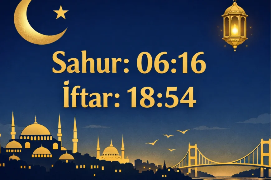 İstanbul 23 Şubat 2026 Sahur 06:16, İftar 18:54