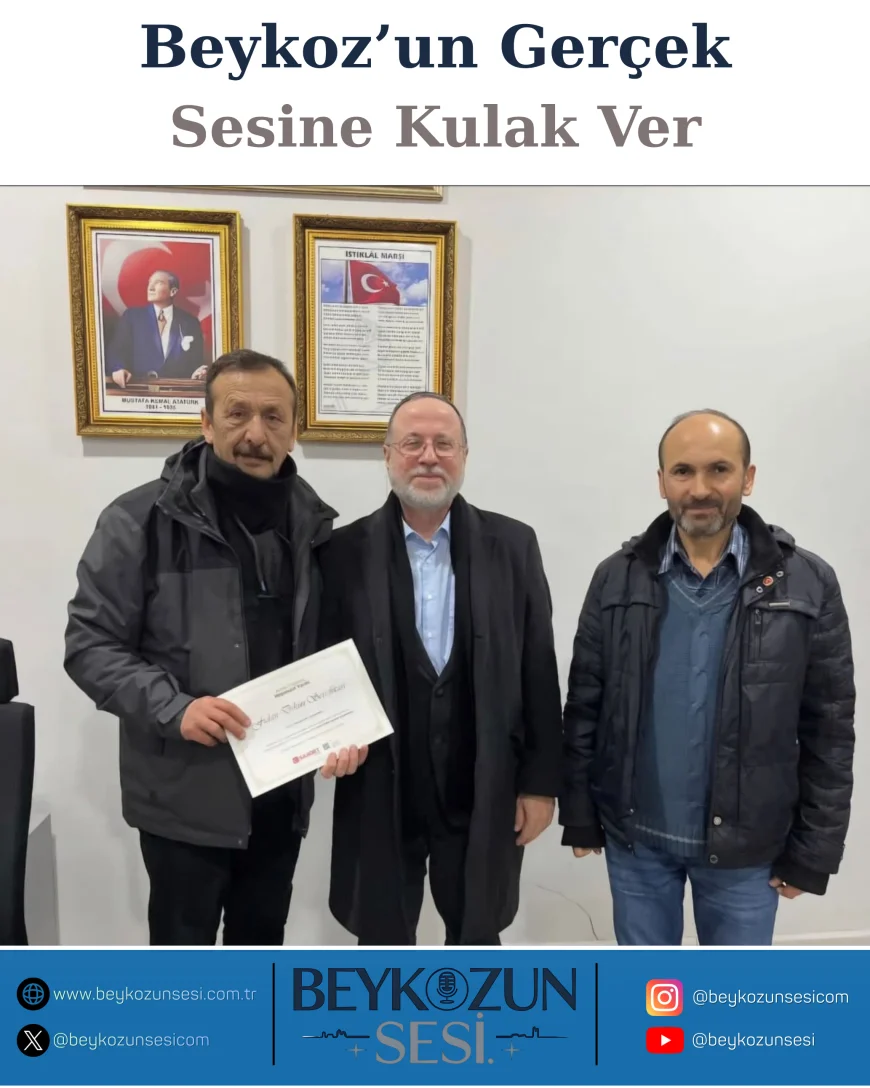 Saadet Partisi Beykoz İlçe Başkanı Hakan Gökcan’dan Soğuksu Mahallesi Muhtarı Muammer Aydınoğlu’na Teşekkür Ziyareti