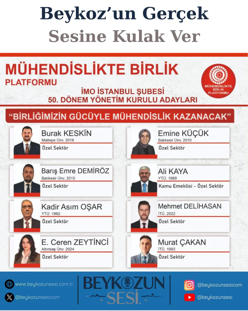 MHP BEYKOZ İLÇE TEŞKİLATI İMO 50. DÖNEM SEÇİMLERİNE GÜÇLÜ KATILIMLA DESTEK VERDİ