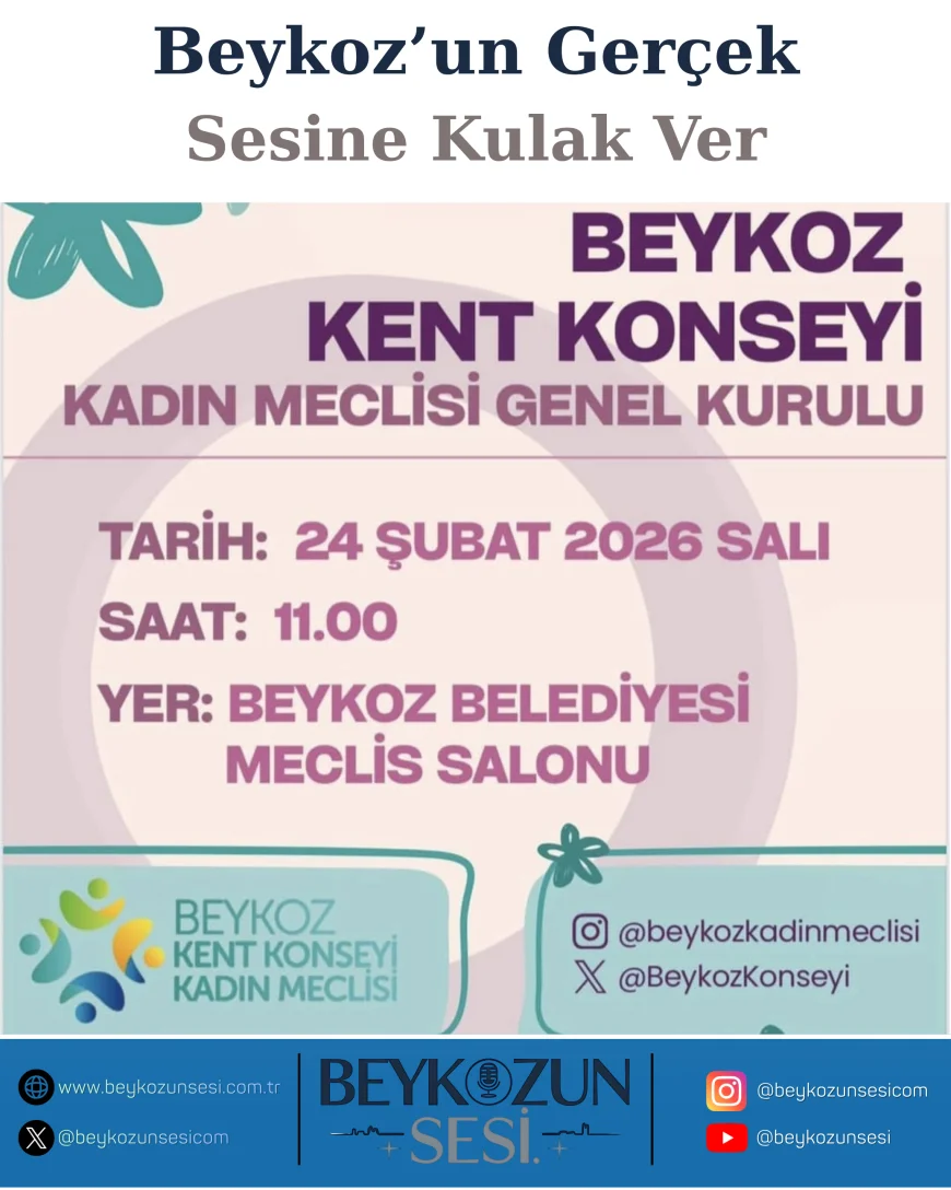 Beykoz Kent Konseyi Kadın Meclisi 2. Birleşim Toplantısı İçin Kadınlara Çağrı: “Sesinizi Birlikte Güçlendirelim”