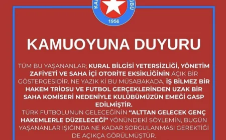 Kanlıca Spor’dan Hakem Kararlarına Tepki: “Türk Futbolu Adına Düşündürücü Olaylar Yaşandı”