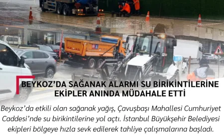 Beykoz’da Sağanak Alarmı: Su Birikintilerine Ekipler Anında Müdahale Etti