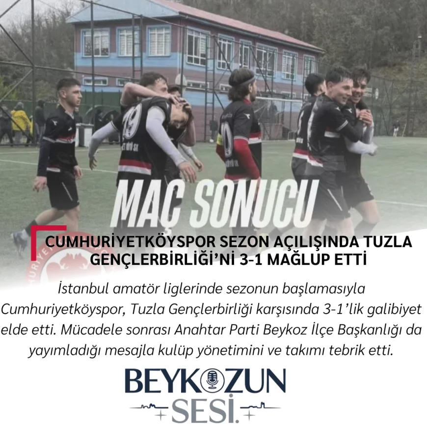 Cumhuriyetköyspor Sezon Açılışında Tuzla Gençlerbirliği’ni 3-1 Mağlup Etti