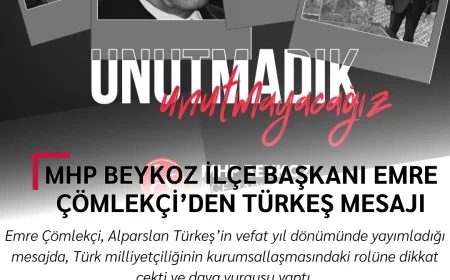MHP Beykoz İlçe Başkanı Emre Çömlekçi’den Türkeş Mesajı