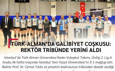 Türk-Alman’da galibiyet coşkusu: Rektör tribünde yerini aldı