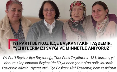 İYİ Parti Beykoz İlçe Başkanı Akif Taşdemir: “Şehitlerimizi saygı ve minnetle anıyoruz”