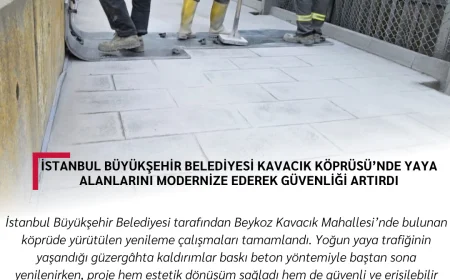 İstanbul Büyükşehir Belediyesi Kavacık Köprüsü’nde yaya alanlarını modernize ederek güvenliği artırdı
