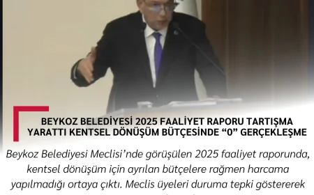 Beykoz Belediyesi 2025 Faaliyet Raporu Tartışma Yarattı: Kentsel Dönüşüm Bütçesinde “Sıfır” Gerçekleşme