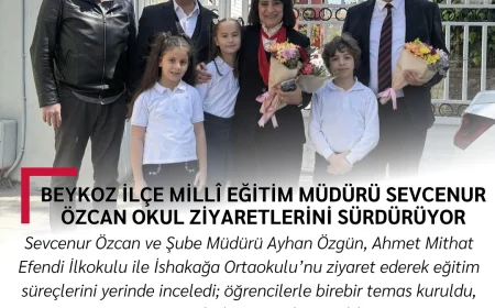 Beykoz İlçe Millî Eğitim Müdürü Sevcenur Özcan Okul Ziyaretlerini Sürdürüyor
