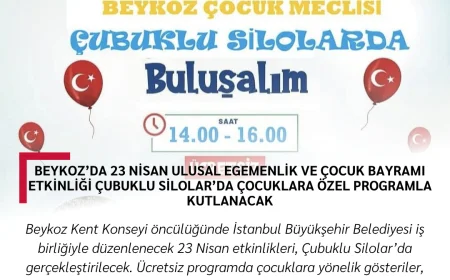 Beykoz’da 23 Nisan Ulusal Egemenlik ve Çocuk Bayramı Etkinliği Çubuklu Silolar’da Çocuklara Özel Programla Kutlanacak