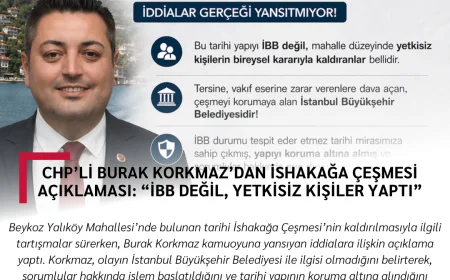 CHP’li Burak Korkmaz’dan İshakağa Çeşmesi Açıklaması: “İBB Değil, Yetkisiz Kişiler Yaptı”