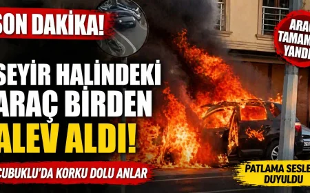 Beykoz’da Seyir Halindeki Araç Alev Aldı! Patlama Sesleri Paniğe Neden Oldu