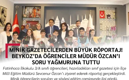 Minik Gazetecilerden Büyük Röportaj! Beykoz’da Öğrenciler Müdür Özcan’ı Soru Yağmuruna Tuttu