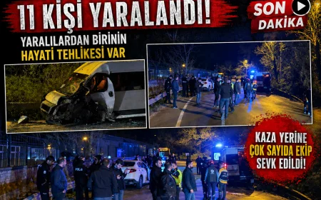 Beykoz’da Feci Kaza: Servis Minibüsü ile Otomobil Çarpıştı, 1’i Ağır 11 Yaralı