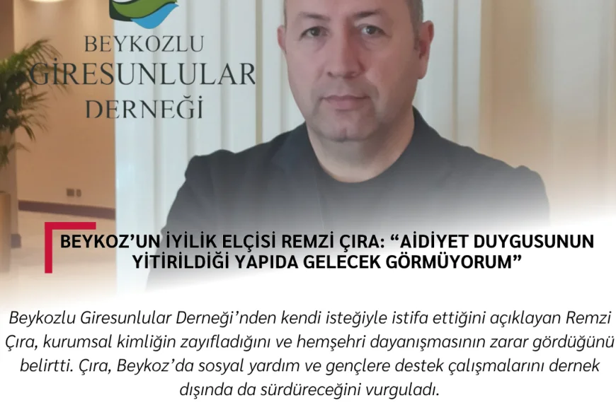 Beykoz’un İyilik Elçisi Remzi Çıra: “Aidiyet duygusunun yitirildiği yapıda gelecek görmüyorum”