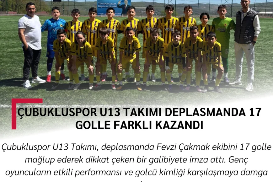 Çubukluspor U13 Takımı Deplasmanda 17 Golle Farklı Kazandı