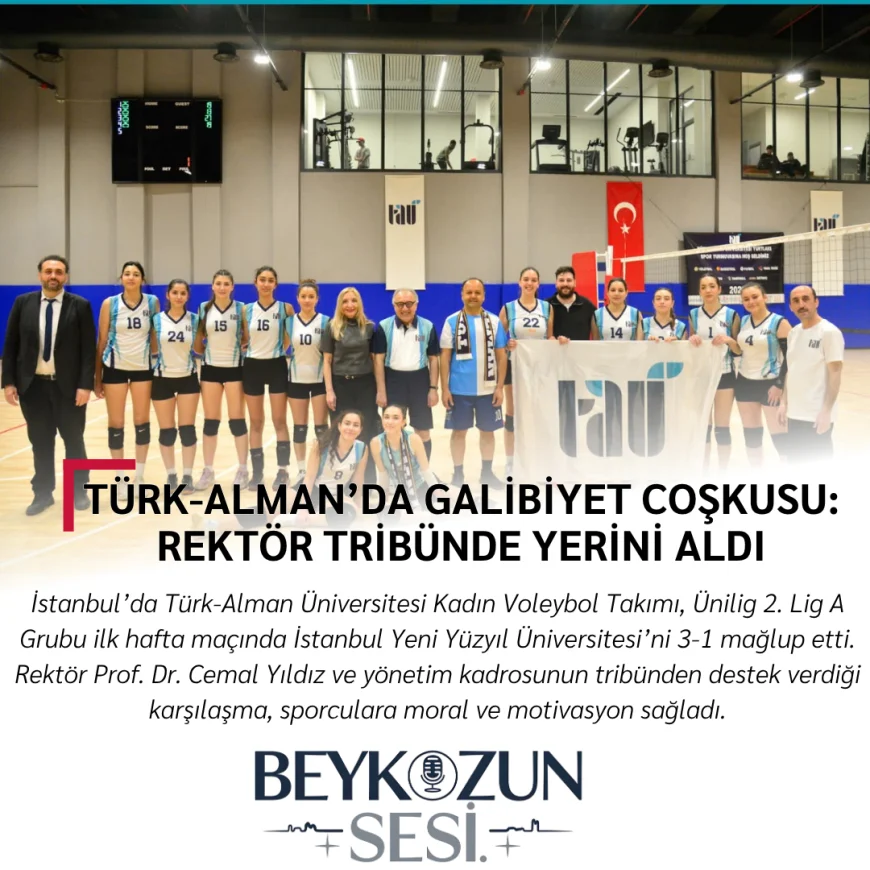 Türk-Alman’da galibiyet coşkusu: Rektör tribünde yerini aldı