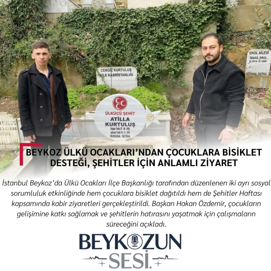 Beykoz Ülkü Ocakları’ndan Çocuklara Bisiklet Desteği, Şehitler İçin Anlamlı Ziyaret