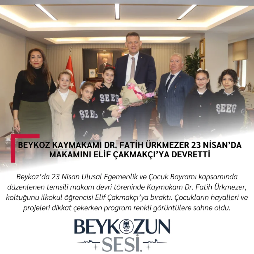 Beykoz Kaymakamı Dr. Fatih Ürkmezer 23 Nisan’da makamını Elif Çakmakçı’ya devretti